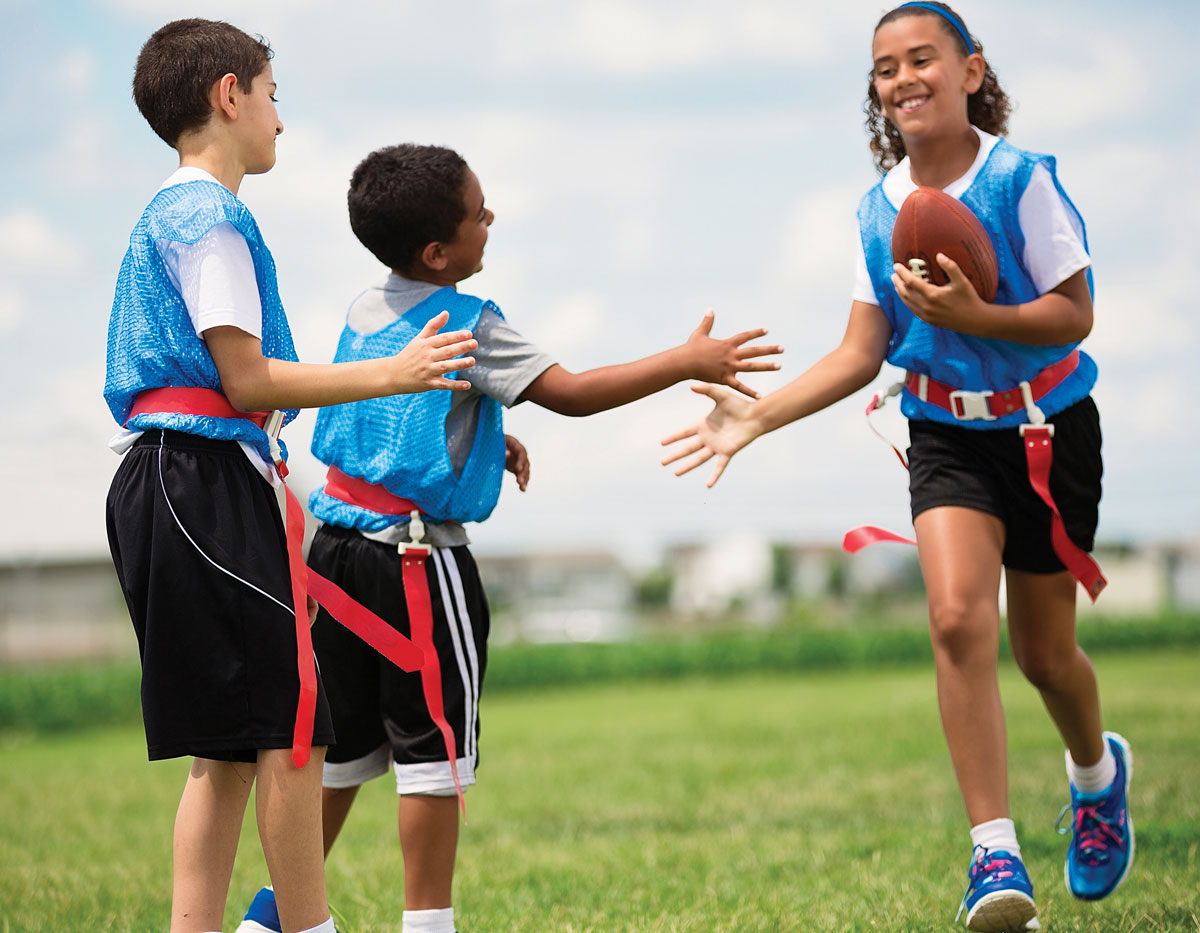 Flag Football Kids Youth Competitive Sports 