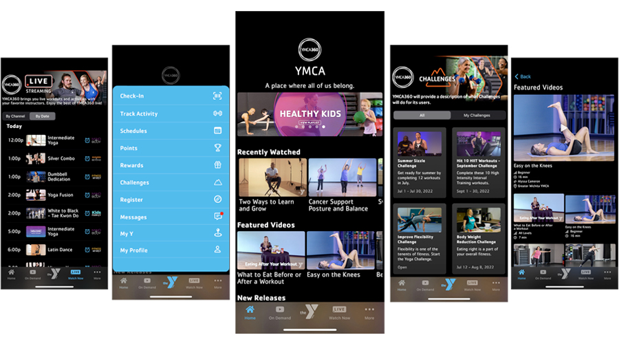 ymca360 app mobile phone healthcare physical wellness